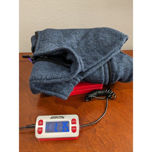 Eddie Bauer Fleece Sweater XXL Heather Navy Classic Fit High Neck 1/4 Zip Staple - Picture 11 of 12